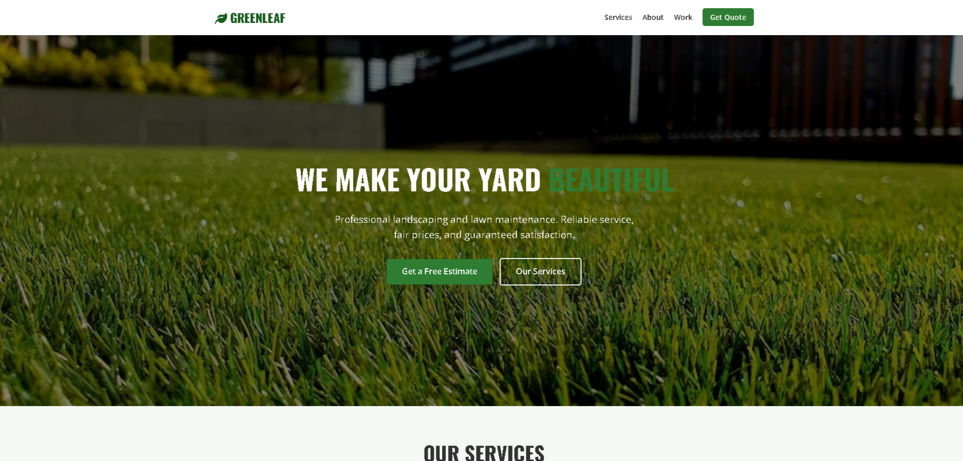 Beautiful lawn photo from the ground closeup.