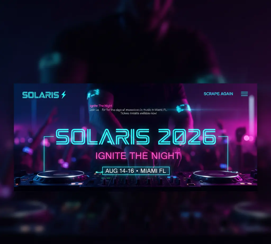 Solaris Music Festival Landing Page